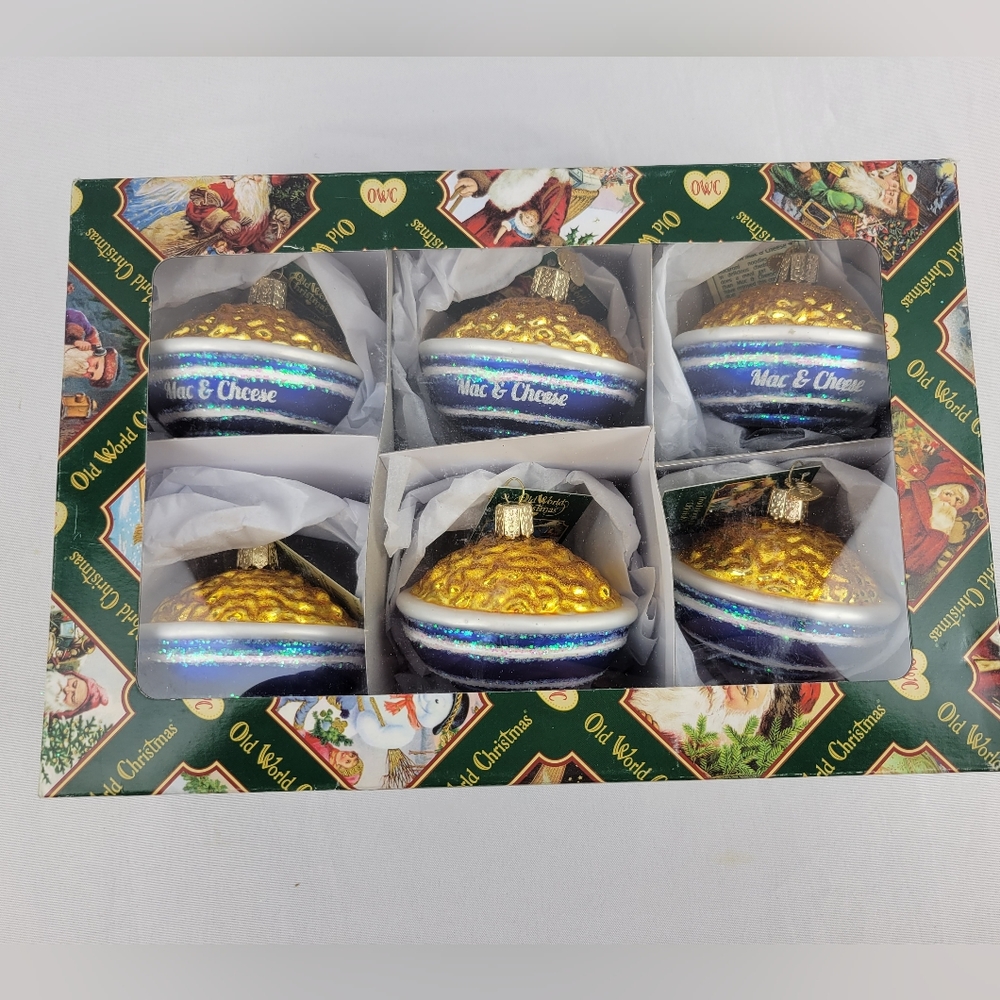 Old World Christmas Glass Mac and Cheese Ornament  NEW OLD STOCK   Buy More Save